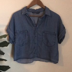 Zara Basic Women’s Denim Short Sleeve Tee